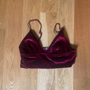 LF velvet maroon crop top
